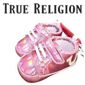 True Religion Horseshoe Logo Pink Metallic Infant Walkers